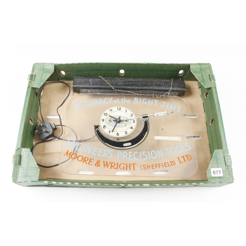 677 - A rare MOORE & WRIGHT electric advertising clock c1962 