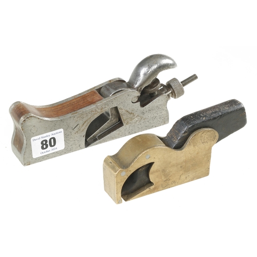 80 - A brass bullnose plane and a steel shoulder plane G