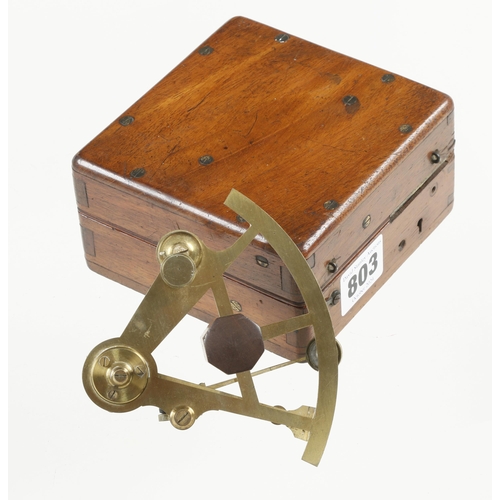 803 - An unusually small brass sextant by CARY London in orig box G+