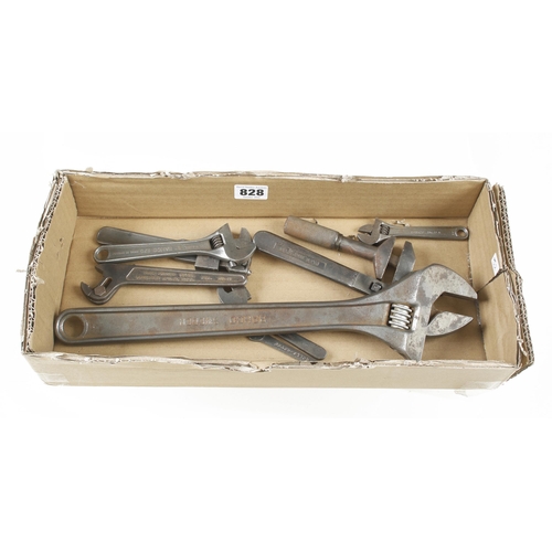 828 - Three BAHCO adjustable wrenches to 15