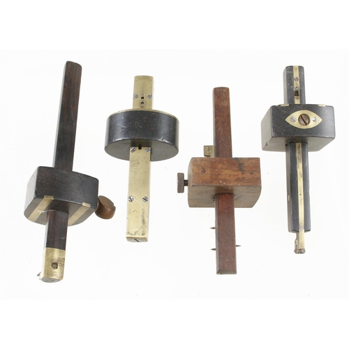 840 - Three mortice and one cutting gauge G