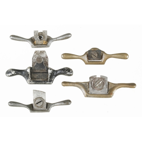 91 - Two miniature brass shaves and two in steel G+