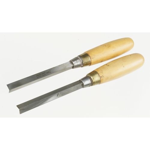 92 - Two V grooving chisels by SORBY with boxwood handles F