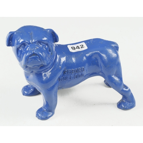 942 - A RECORD advertising bulldog unusually of hollow construction G+