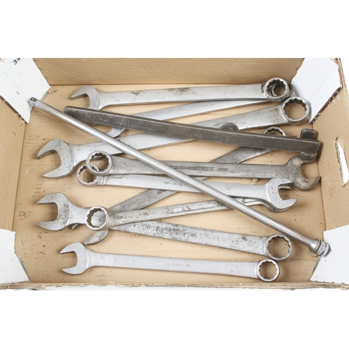 349 - 13 large USA made spanners to 1 5/8