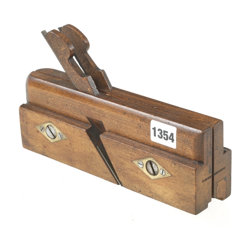 1354 - An unusual fully boxed twin iron adjustable sash moulding plane by MOCKRIDGE Newark USA G++