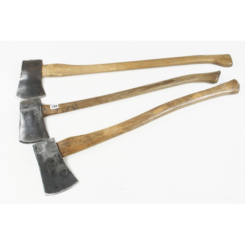 188 - Three felling axes G