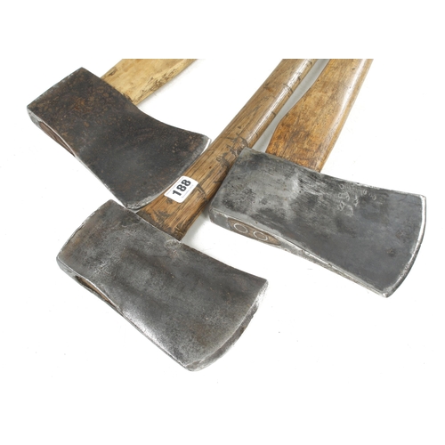 188 - Three felling axes G