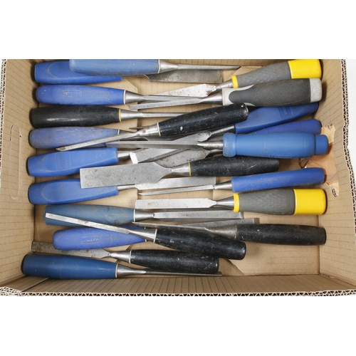 333 - Nine STANLEY chisels and 22 others all with composite handles G+