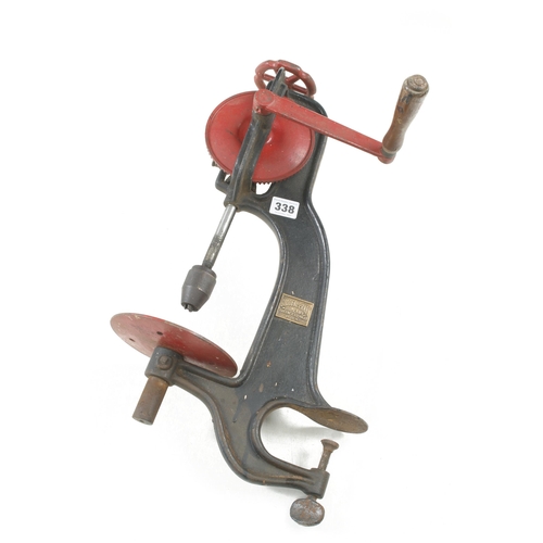 338 - A bench mounted hand drill by GOODELL PRATT G+