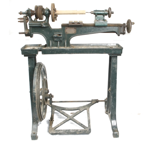 383 - A metal worker's treadle lathe by DRUMMOND Bros for restoration G