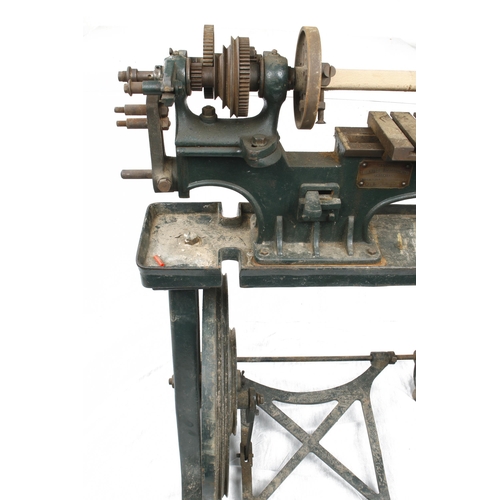 383 - A metal worker's treadle lathe by DRUMMOND Bros for restoration G