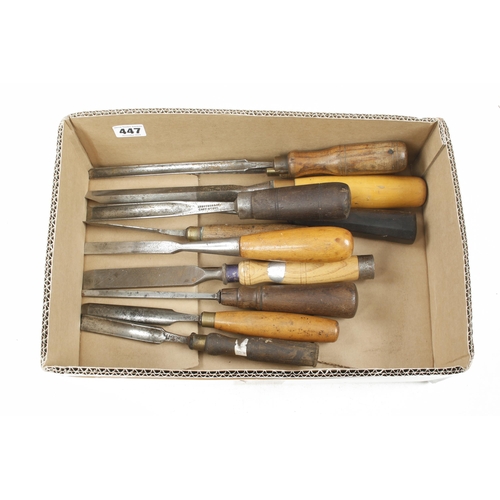 447 - 11 chisels and gouges G+