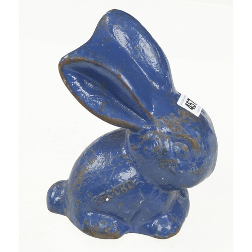 457 - A RECORD cast iron advertising rabbit G+