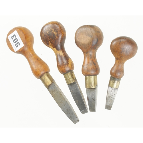 503 - A graduated set of 4 chunky screwdrivers by MARPLES G++