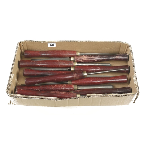 58 - A set of 10 RECORD HSS turning tools G+