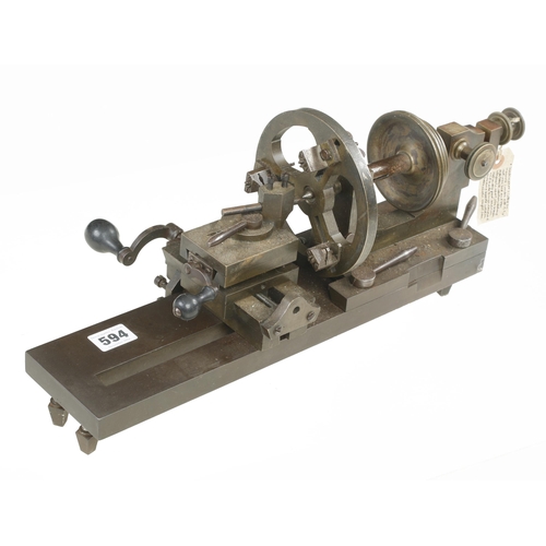 594 - An early clockmaker's lathe by HASWELL London with 15