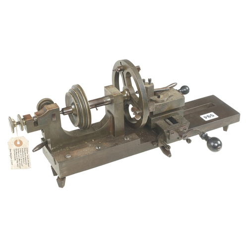 594 - An early clockmaker's lathe by HASWELL London with 15