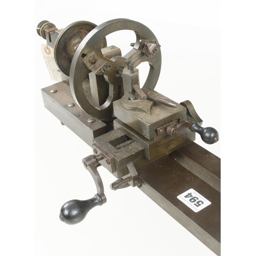 594 - An early clockmaker's lathe by HASWELL London with 15