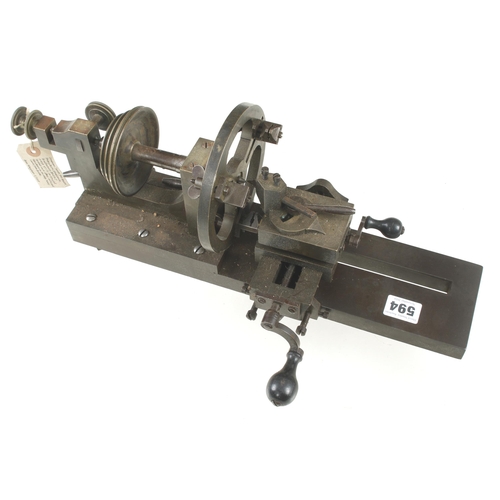 594 - An early clockmaker's lathe by HASWELL London with 15