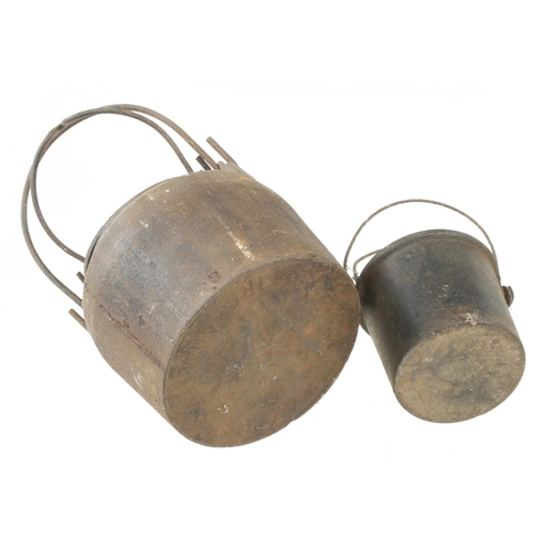 608 - Two iron glue pots G