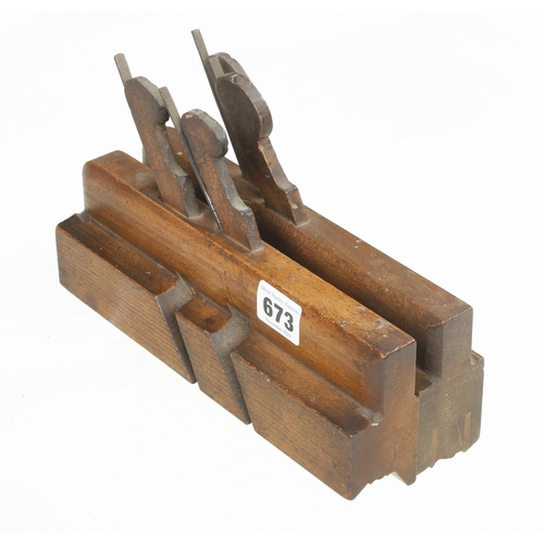 673 - A twin iron sash plane by WALLACE Dundee and another by T. TURNER G+