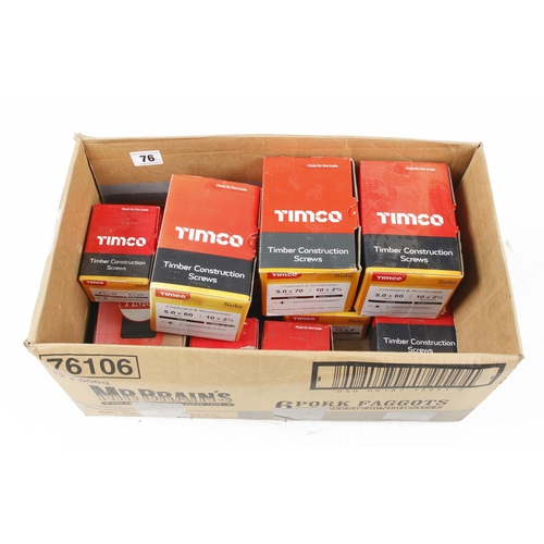 76 - Ten boxes of unused TIMCO screws F