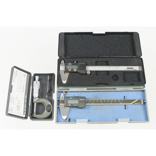 760 - Two digital caliper gauges and a micrometer G