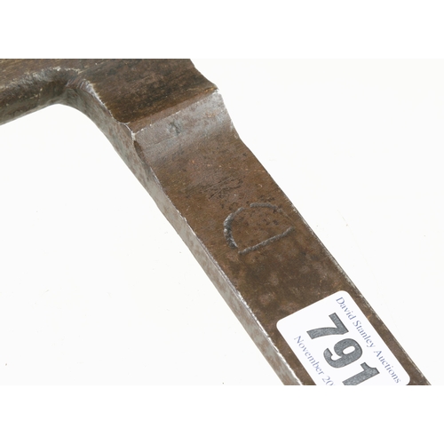 791 - A small morticing axe with maker's mark G