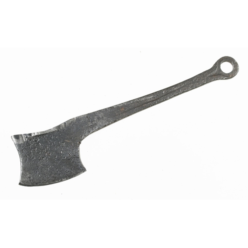 798 - A wrought iron sugar axe of medieval appearance 9