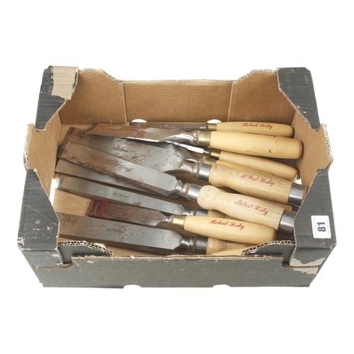 81 - 12 chisels by SORBY some light rust for restoration G