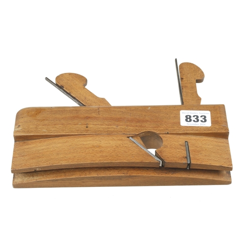 833 - A most unusual, little used sharply curved dado plane by GRIFFITHS with 7 old worm holes F