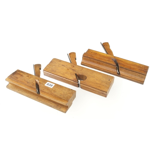 838 - Three French fruitwood moulding planes G+