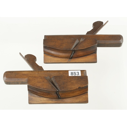 853 - A rare pair of tailed, round both ways sash planes by COWELL & CHAPMAN G++