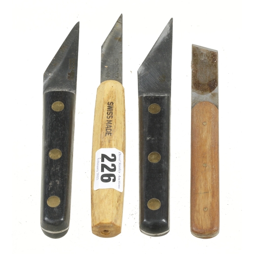 226 - Two marking knives by SABATIER and two others G+