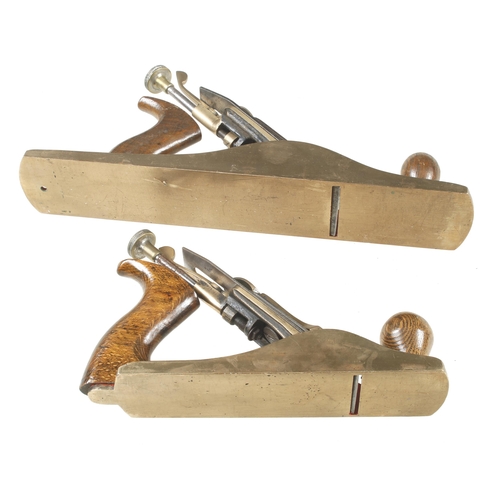 32 - Two UNA-OID brass smoother and fore plane G+