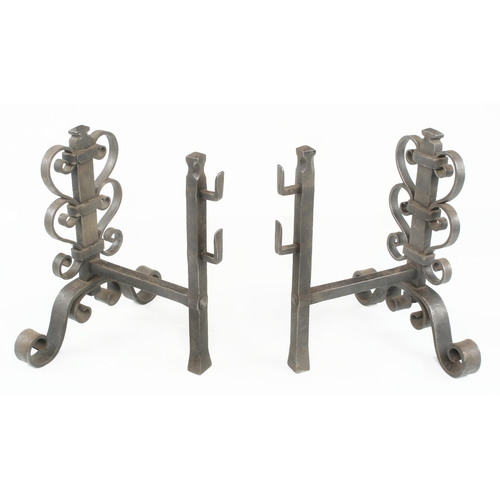 71 - A pair of wrought iron spit dogs 17