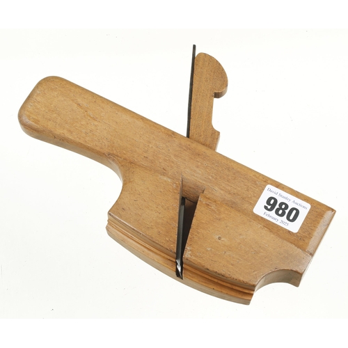 980 - A rare and little used patternmaker's tailed plane by GABRIEL with fully boxed round both ways sole ... 