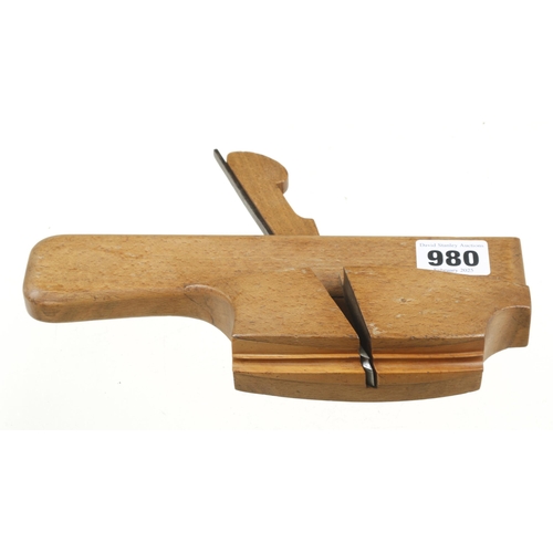 980 - A rare and little used patternmaker's tailed plane by GABRIEL with fully boxed round both ways sole ... 