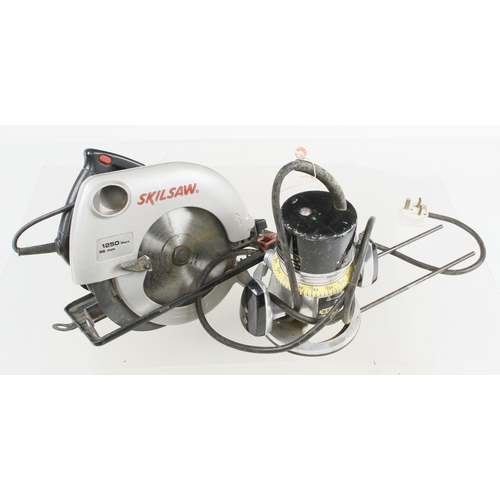 114 - A STANLEY router and a SKILSAW circular saw 240v Pat tested