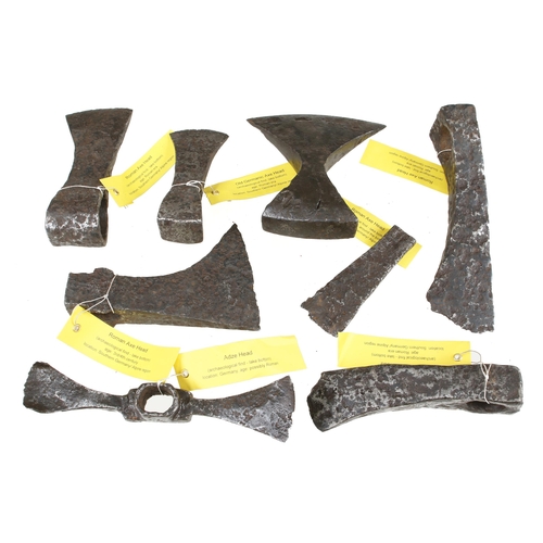 112 - Eight early Germanic axe heads from the Roman era, apparently found at the bottom of a lake G