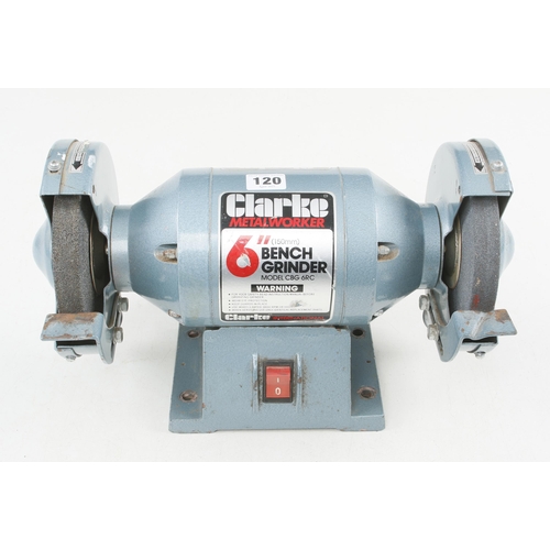 120 - A little used CLARKE bench grinder 240v Pat tested