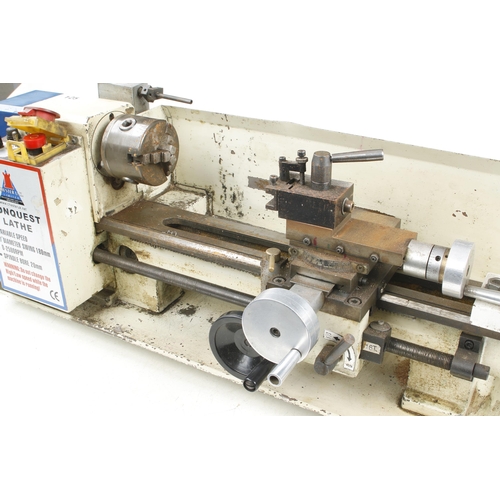 125 - The Conquest lathe by CHESTER UK and engineer model maker's lathe with variable speed Pat tested G N... 