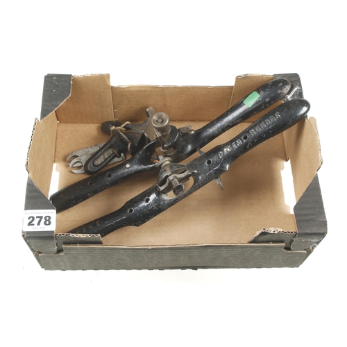 278 - A PRESTON patent reeder lacks iron and a quirk router with 3 fences and irons G+