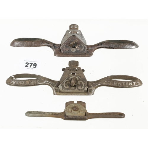 279 - Three PRESTON decorative spokeshaves G