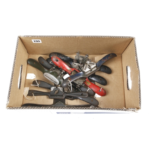 295 - Nine metal spokeshaves by various makers G+