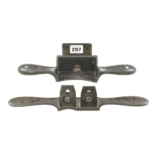 297 - An early STANLEY No 80 scraper and a flat and hollow shave G+