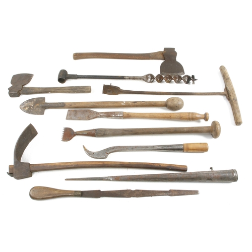 68 - Three chisels and 8 other tools G