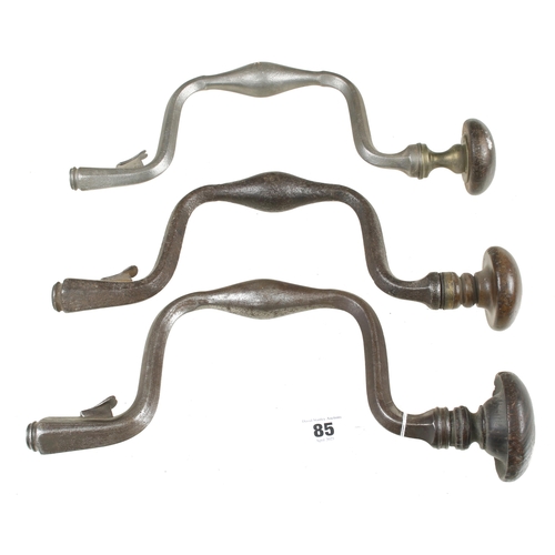 85 - Three Scottish style iron braces, levers stiff G