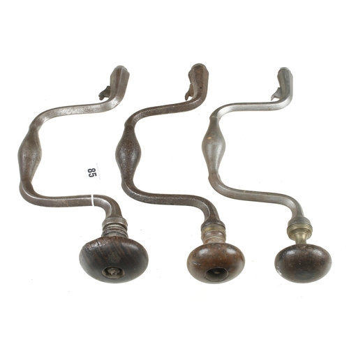 85 - Three Scottish style iron braces, levers stiff G